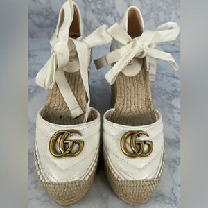 GUCCI Marmont Lace Up Espadrilles ✅AUTHENTICATED